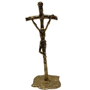 CREAZIONE ARTISTICA ITALY UNIQUE GOLD TONE CRUCIFIX CROSS RELIGIOUS  4.25”